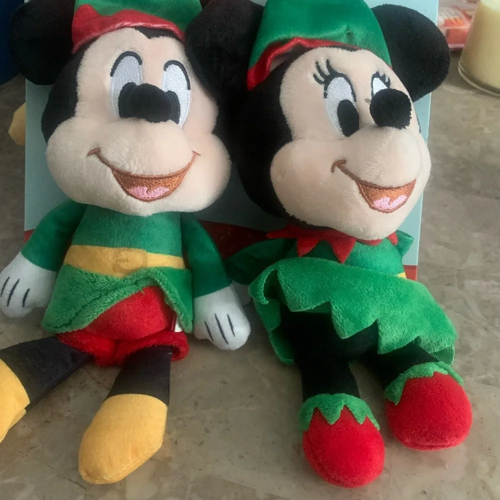 Disney Mickey & Minnie Elf 2-pack Plush Dog Toy